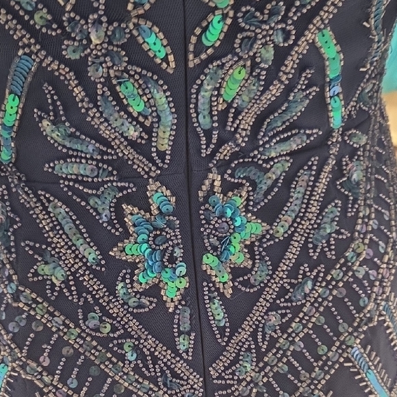 Chic Blue Lace-Up Long Sleeve Dress - Picture 6 of 12